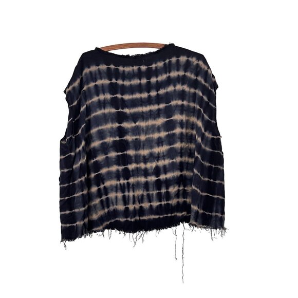 Ecote Womens Tie Dye Raw Edge Boxy Oversized Vneck Sleeveless Blouse Top Medium - Picture 4 of 5